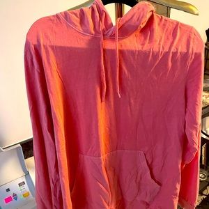 Pink long sleeve light weight hoodie